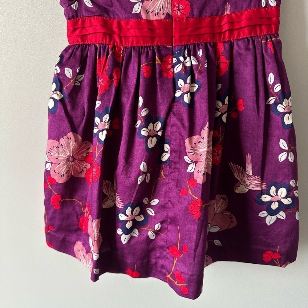 Tea Collection Destination China Dress Purple Floral Pink Birds 18-24 Months - Picture 10 of 11